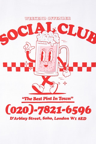 Weekend Offender Shirt 'Social Club' in White