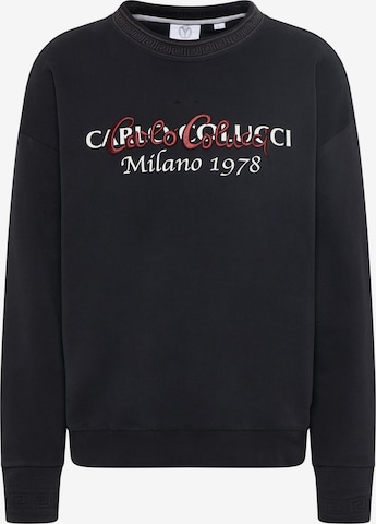 Carlo Colucci Sweatshirt ' De Tomas ' in Zwart: voorkant