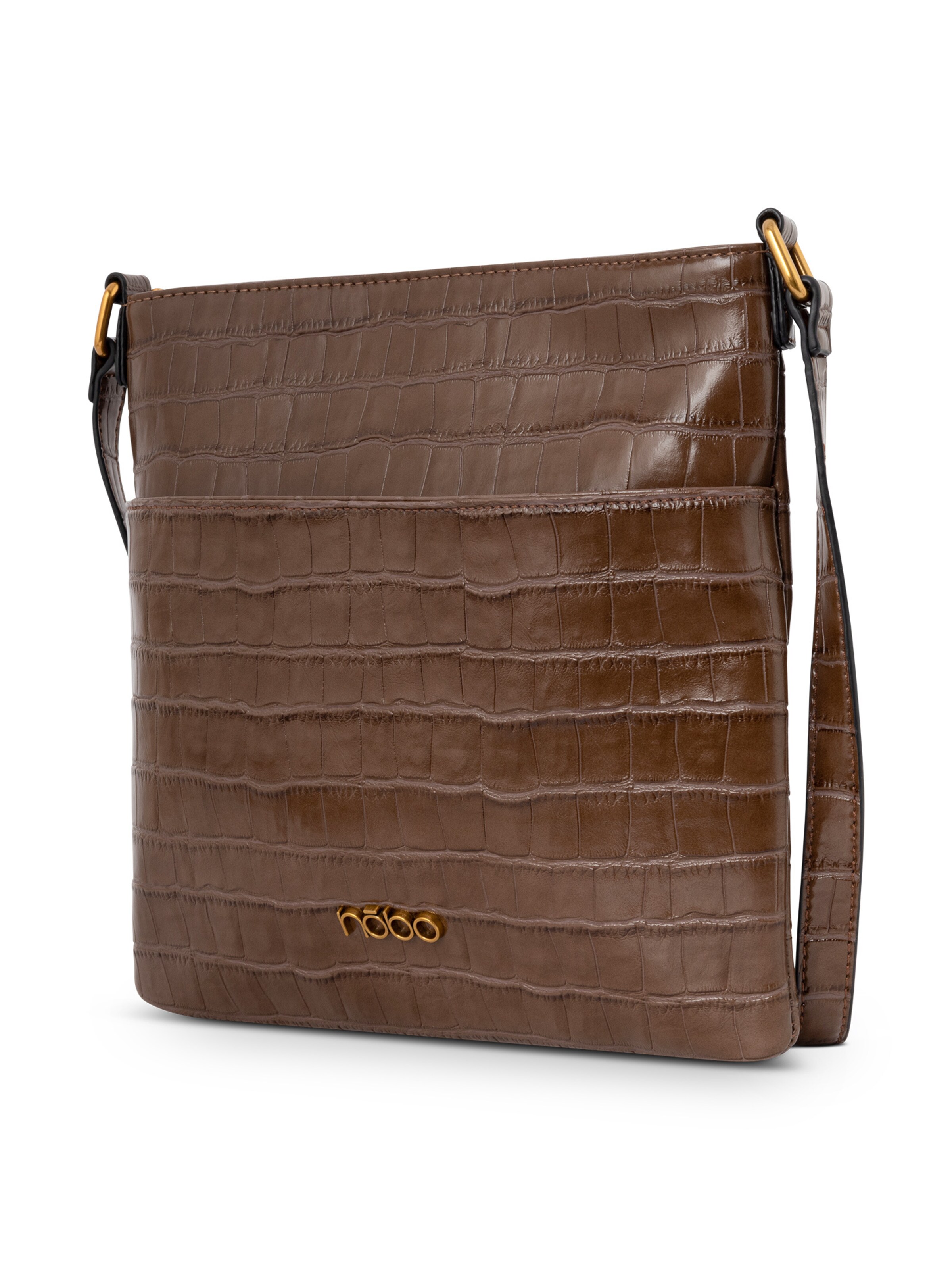 NOBO Schoudertas 'Croco' in Bruin