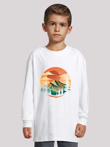 F4NT4STIC Shirt 'Sonnenuntergang Berglandschaft' in White: front