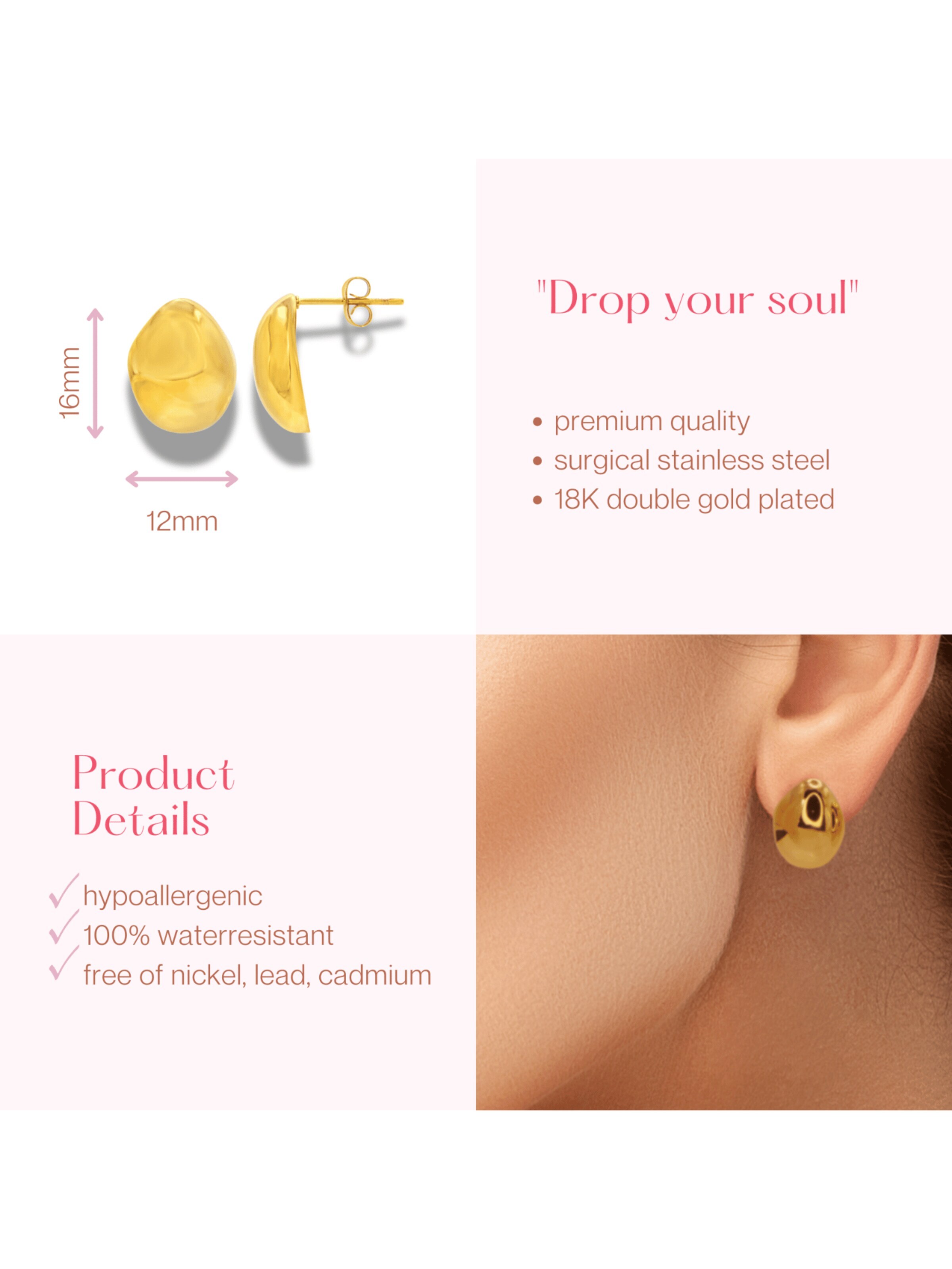 ARS-ARGENTI Earrings 'DROP YOUR SOUL' in Gold