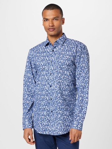 HUGO Regular fit Button Up Shirt 'Kenno' in Blue: front
