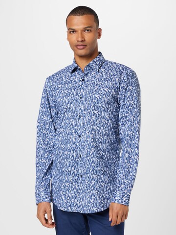 Coupe regular Chemise 'Kenno' HUGO en bleu : devant