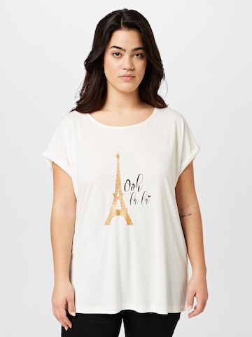 ABOUT YOU Curvy - Camiseta 'Fleur' en blanco: frente