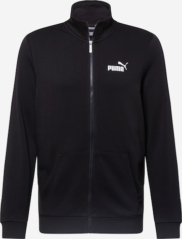 PUMA - Casaco de treino em moletão 'Essentials' em preto: frente