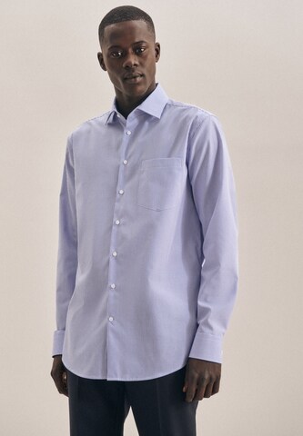 Coupe regular Chemise business SEIDENSTICKER en bleu : devant