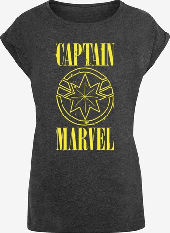 ABSOLUTE CULT Shirt 'Captain Marvel - Grunge' in Grey: front
