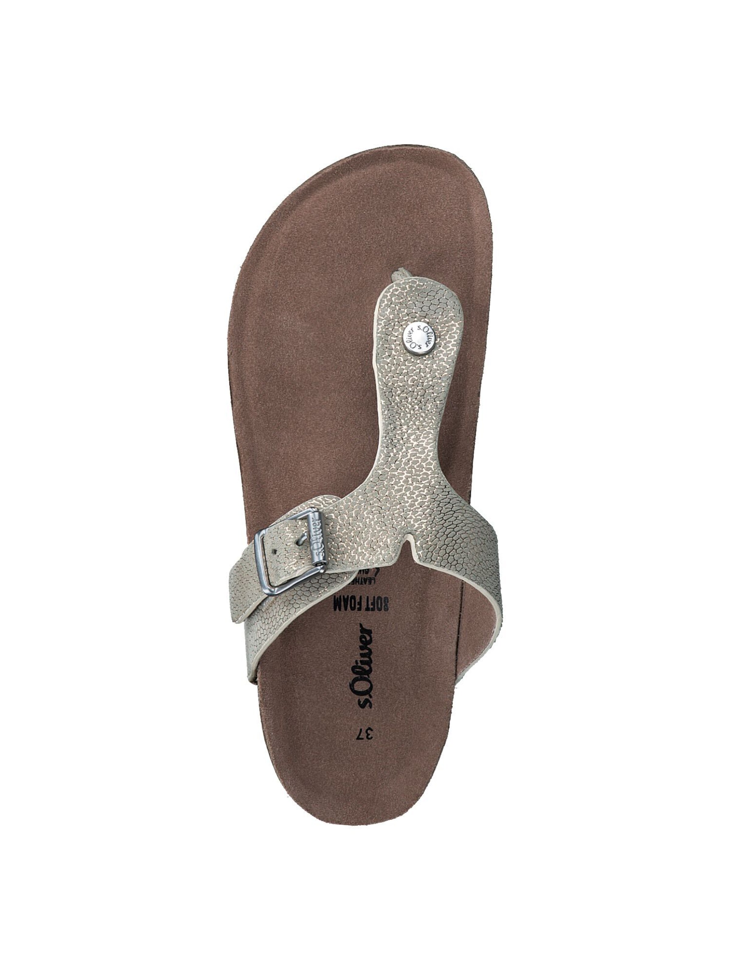 s.Oliver T-bar sandals in Beige