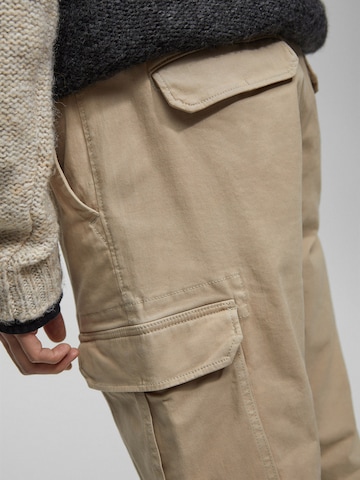 Pull&Bear Tapered Cargo nadrágok - bézs