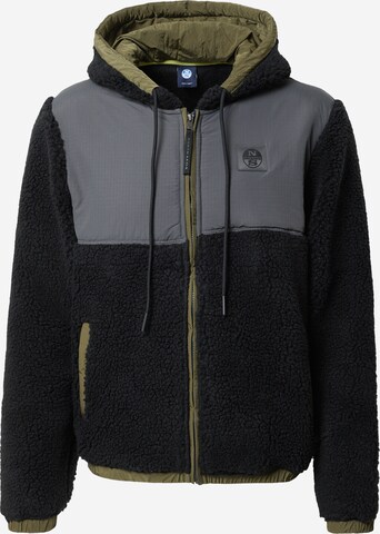 North Sails Fleece jas in Zwart: voorkant