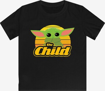 F4NT4STIC T-Shirt 'Star Wars The Mandalorian The Child Retro' in Schwarz: predná strana