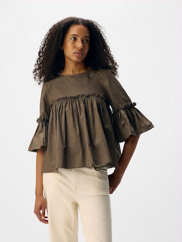 OBJECT Bluse i brun: forside