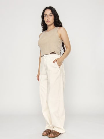 Obey Baggy Jeans 'Lily Carpenter Denim Unbleached' in Beige: voorkant
