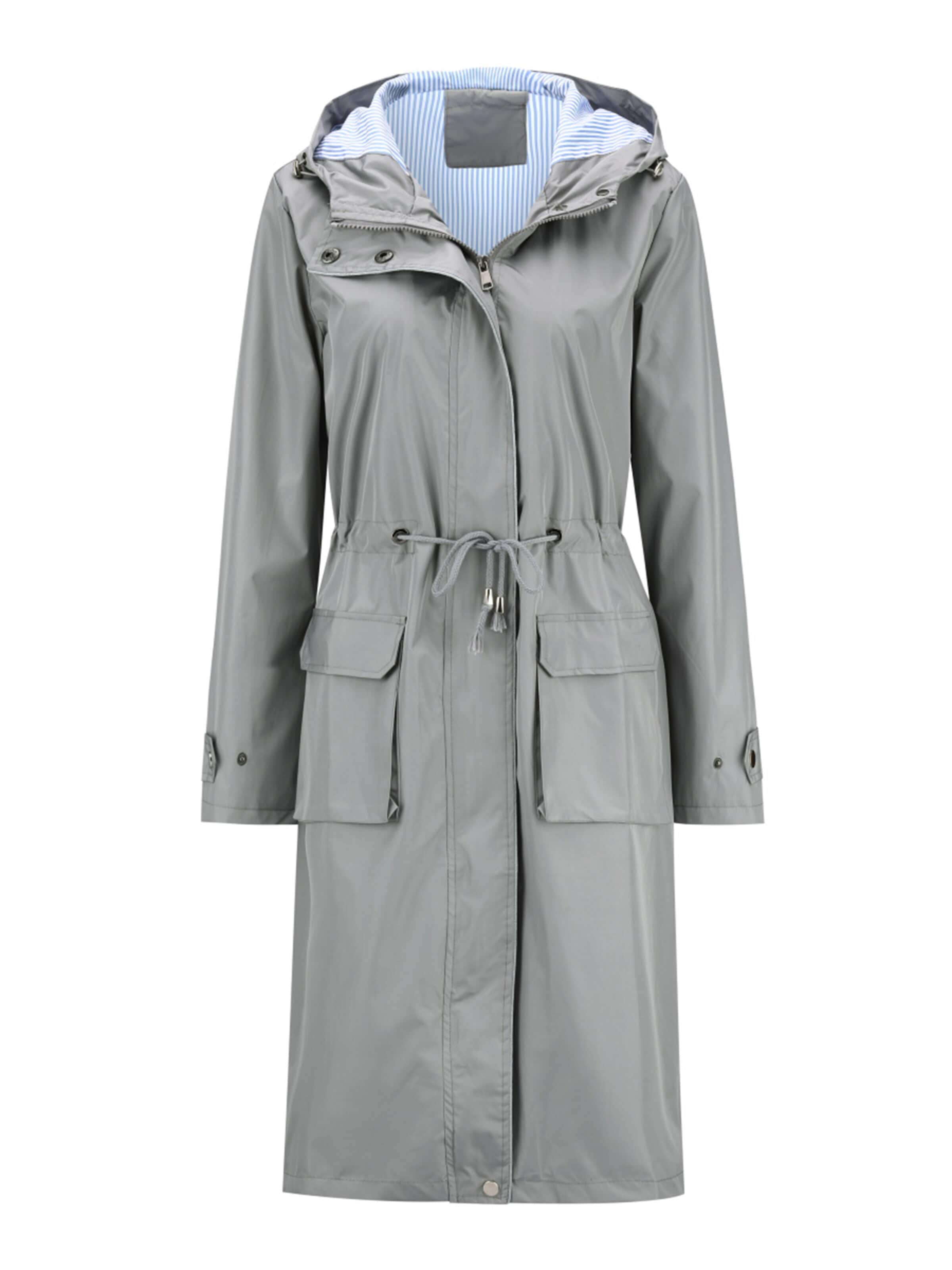 YOUTHUP Between-Seasons Coat 'Schwebe' in Grey: front