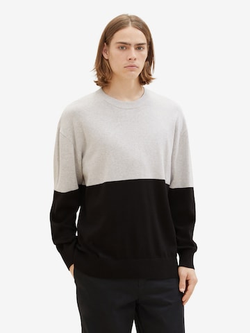 TOM TAILOR DENIM Sweater in Black: front