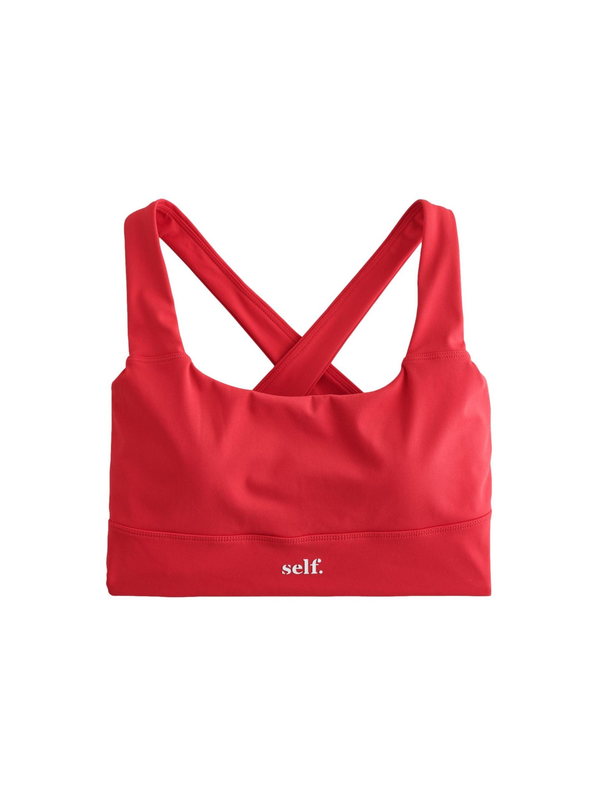 self. Sports Bra in Red: front