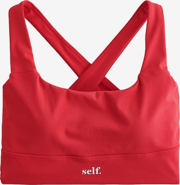 self. Sports Bra in Red: front