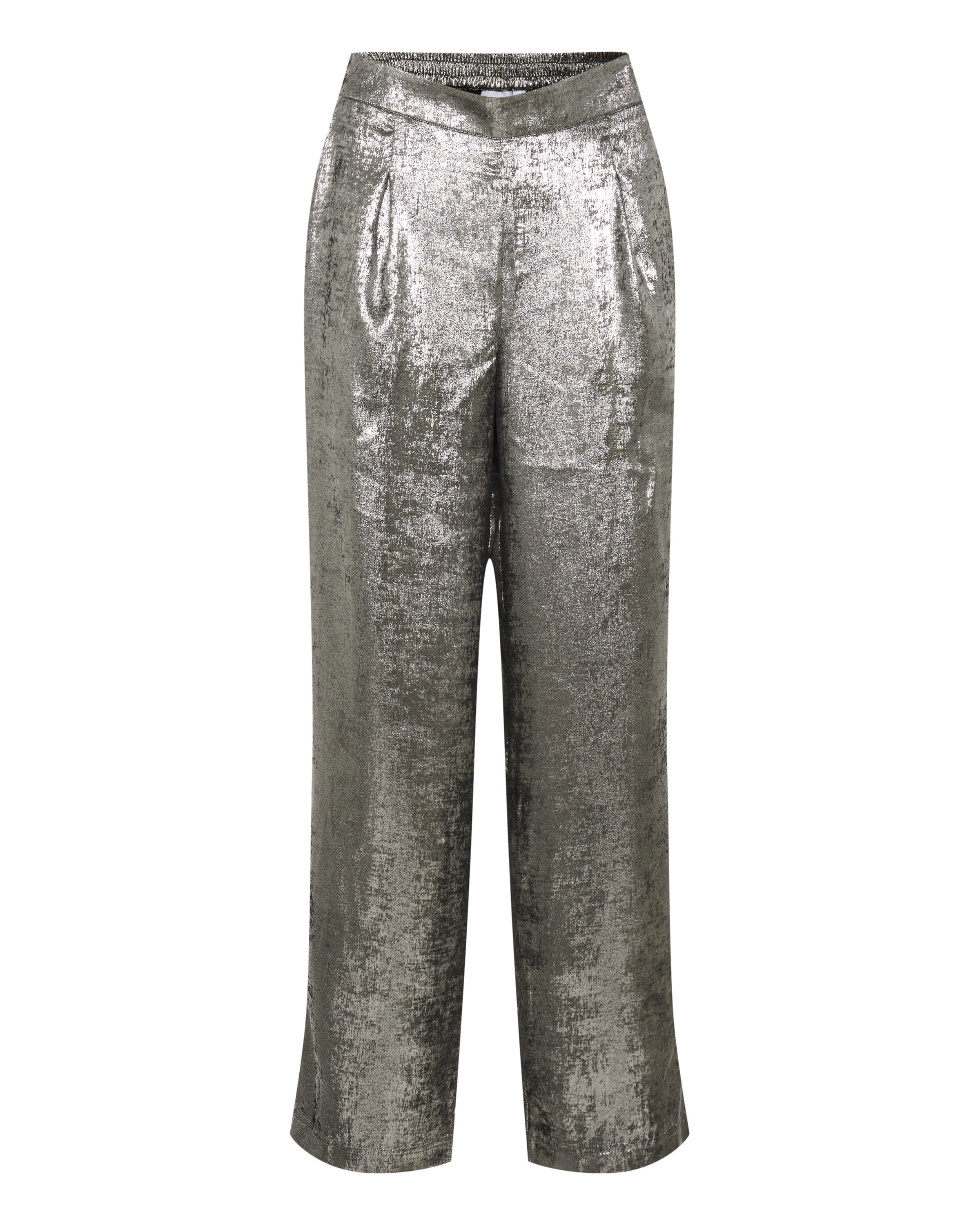 SAINT TROPEZ Wide leg Pleat-Front Pants 'Hami' in Silver: front