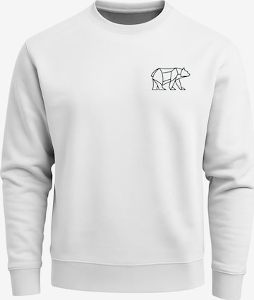 Neverless Sweatshirt 'Bär Lineart Polygon' in White: front
