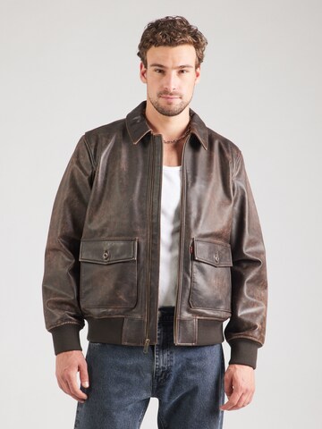 LEVI'S ® Átmeneti dzseki 'Clayton Leather Aviator Jacket' - barna: elől