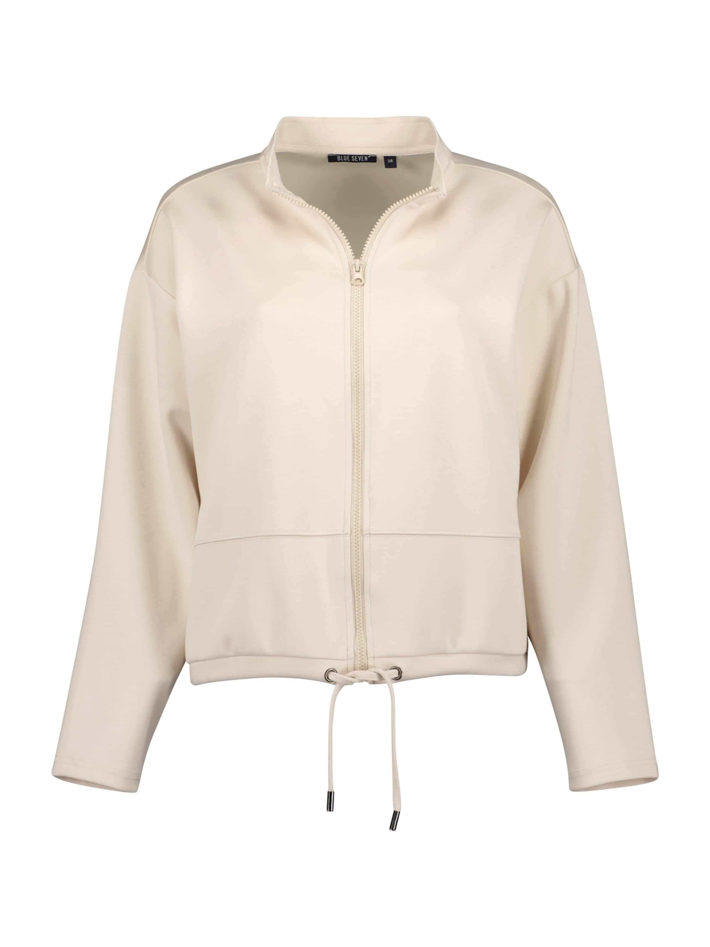 BLUE SEVEN Zip-Up Hoodie in Beige: front
