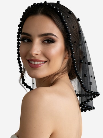 Magicshe Hair Jewelry 'kurzer Gesichtsschleier Braut mit Perlen' in Black