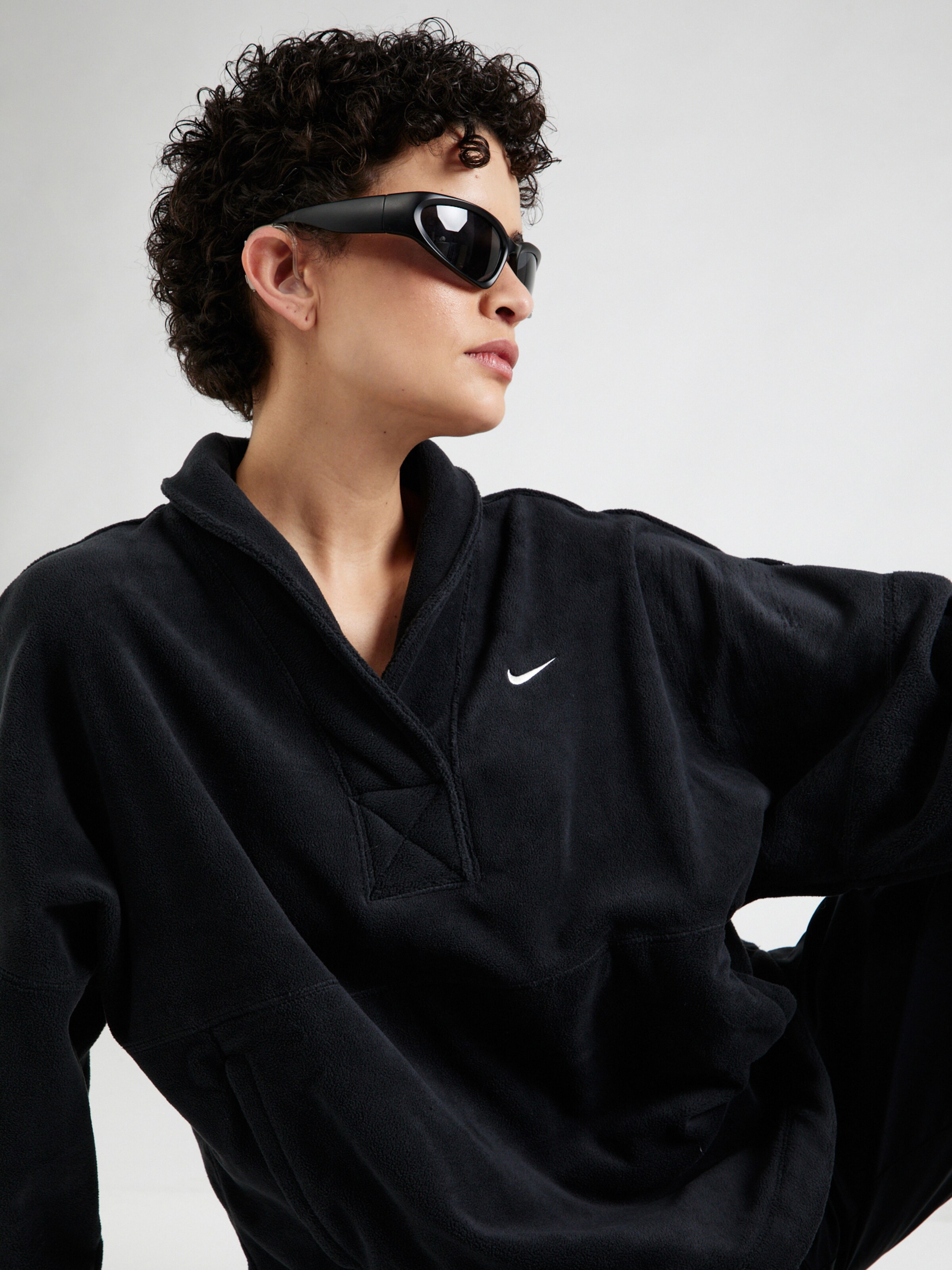 NIKE Sports sweater ONE in Black ABOUT YOU