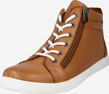 COSMOS COMFORT High-Top Sneakers in Brown: front