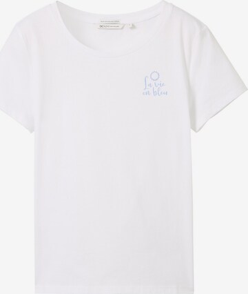 T-shirt TOM TAILOR DENIM en blanc : devant