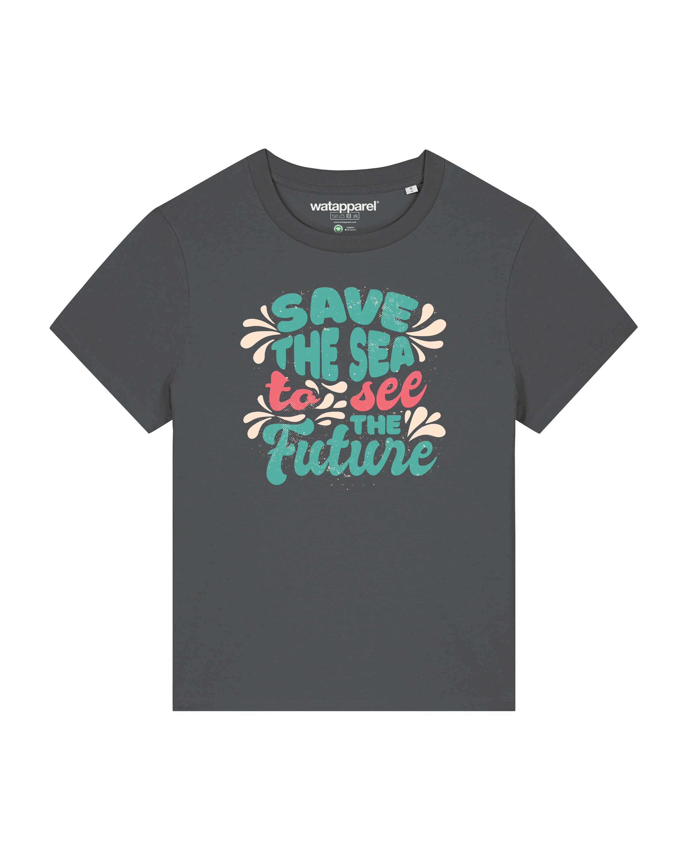Watapparel Shirt ' Save the sea ' in Grey: front