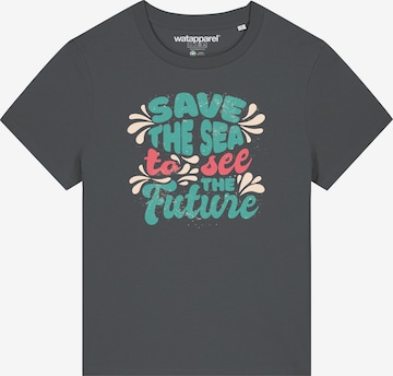 Watapparel T-Shirt ' Save the sea ' in Grau: Vorderseite