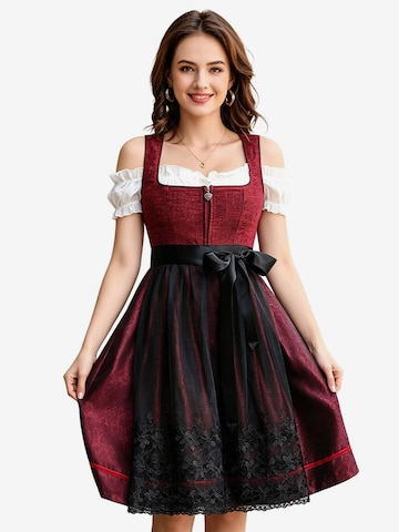 KoJooin Dirndl 'Damen Dirndl Zweiteiler für Bierfest & Karneval bayerische Festmode für Oktoberfest & Volksfeste' in Red: front