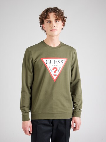 GUESS Свитшот 'AUDLEY' в Зеленый: спереди