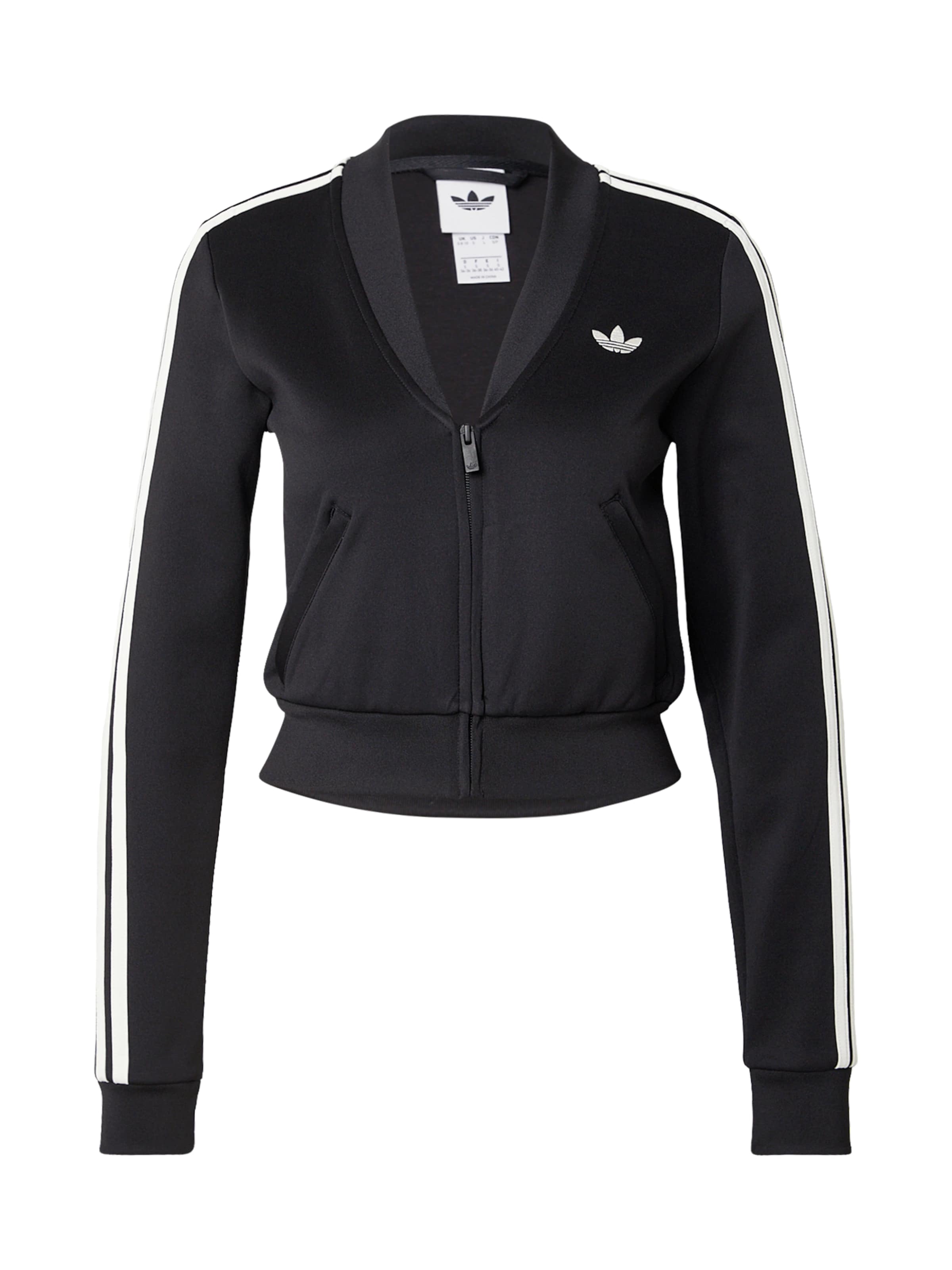 ADIDAS ORIGINALS Кофта на молнии в Черный: спереди