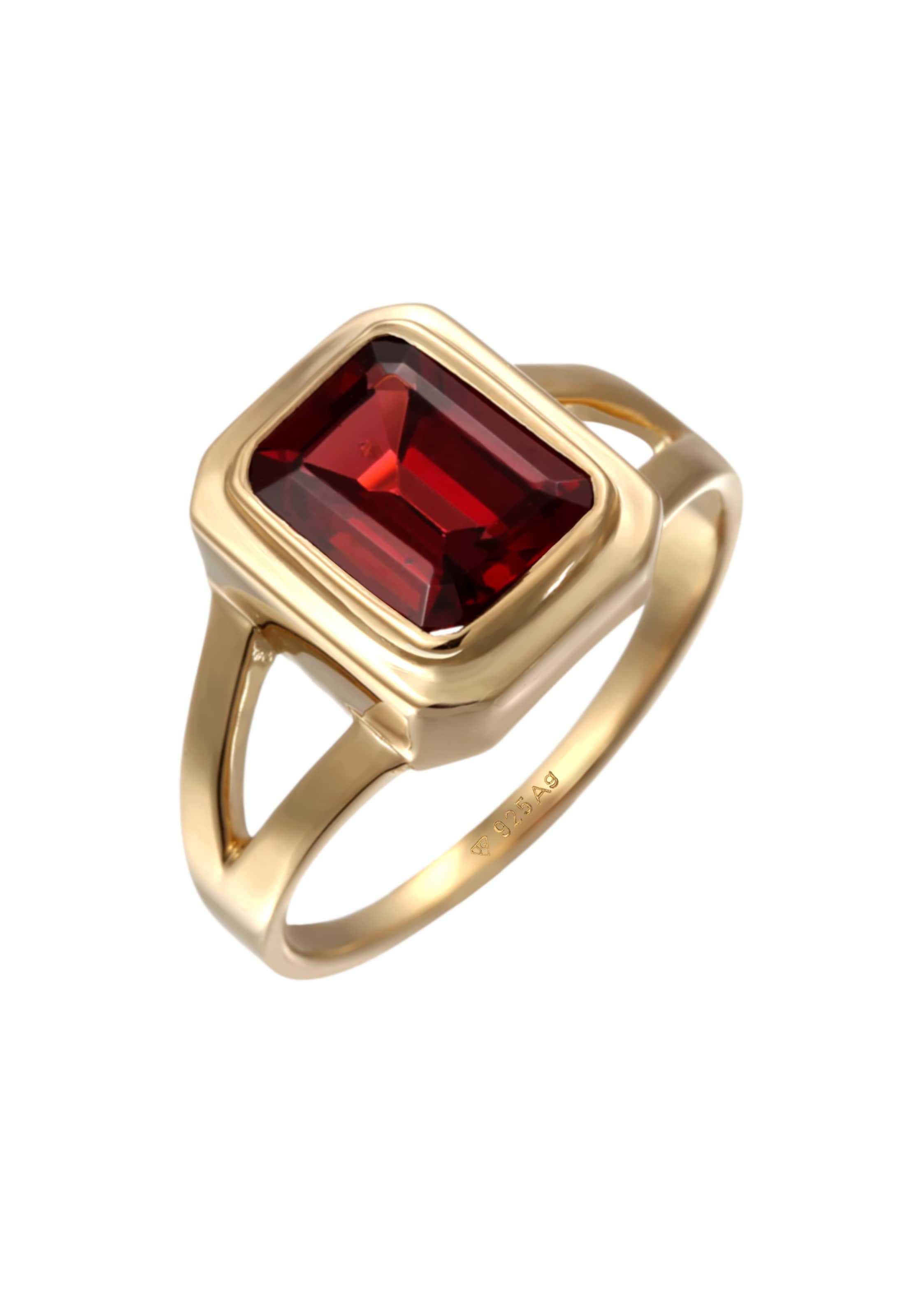 ELLI Ring 'Edelstein' in Rood: voorkant