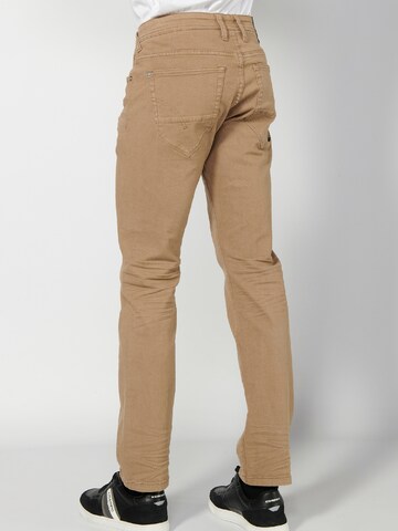 KOROSHI regular Jeans i brun