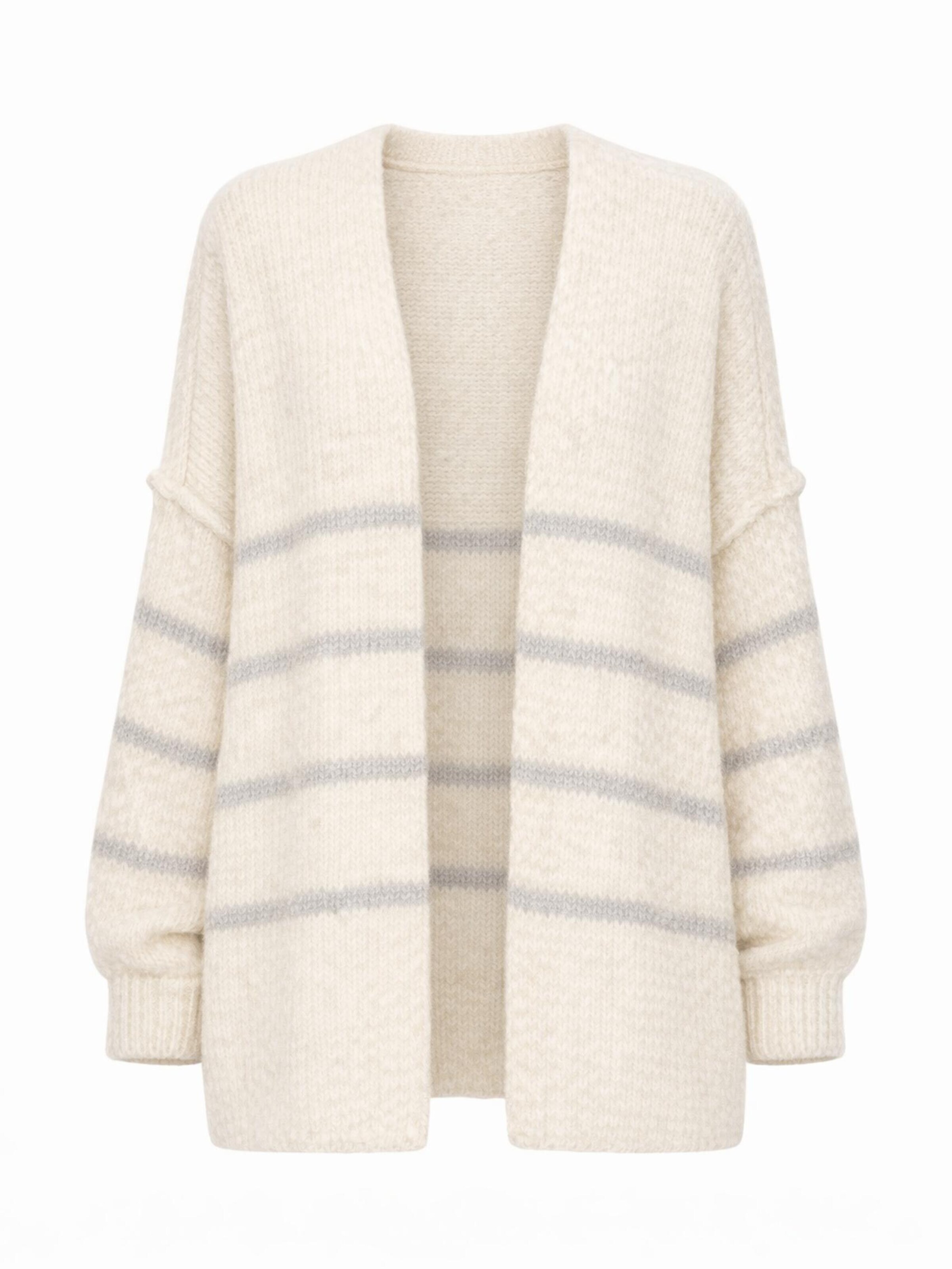 Worldclassca Strickjacke 'Strick Jacke mit Streifen'‌‌‌‌‌‌‌ in Beige: Vorderseite
