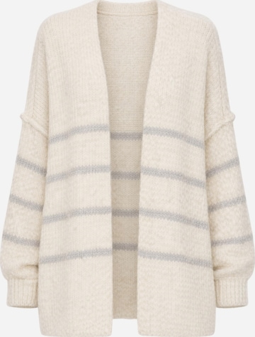 Worldclassca Strickjacke 'Strick Jacke mit Streifen' in Beige: Vorderseite