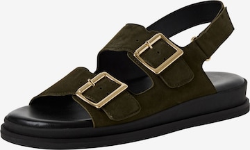 Sandales Tamaris en vert : devant