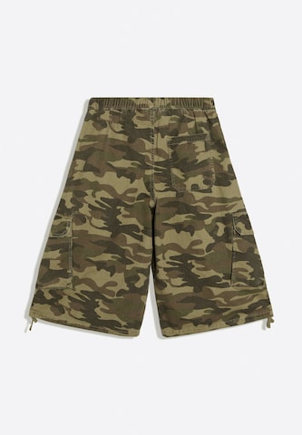 Bershka Zvonové kalhoty Kalhoty – zelená