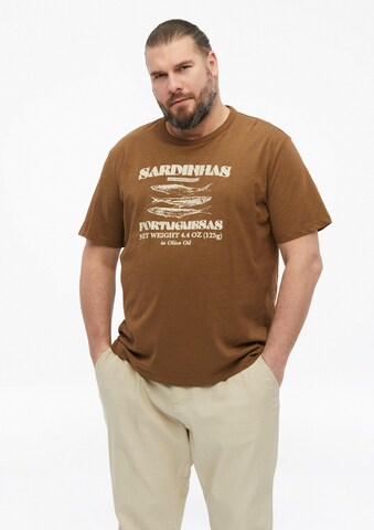 s.Oliver Men Big Sizes T-Shirt in Braun: Vorderseite