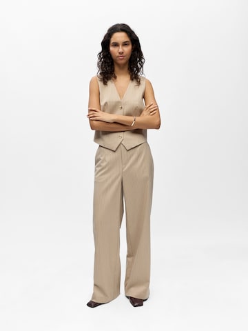 Wide Leg Pantalon 'OBJLISA' OBJECT en beige