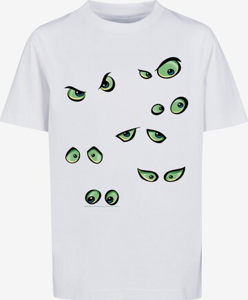 T-Shirt 'Scary Eyes' F4NT4STIC en blanc : devant
