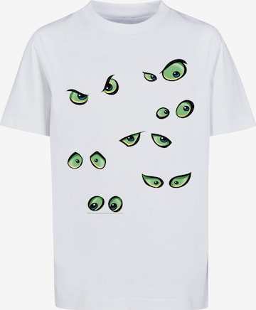 T-Shirt 'Scary Eyes' F4NT4STIC en blanc : devant