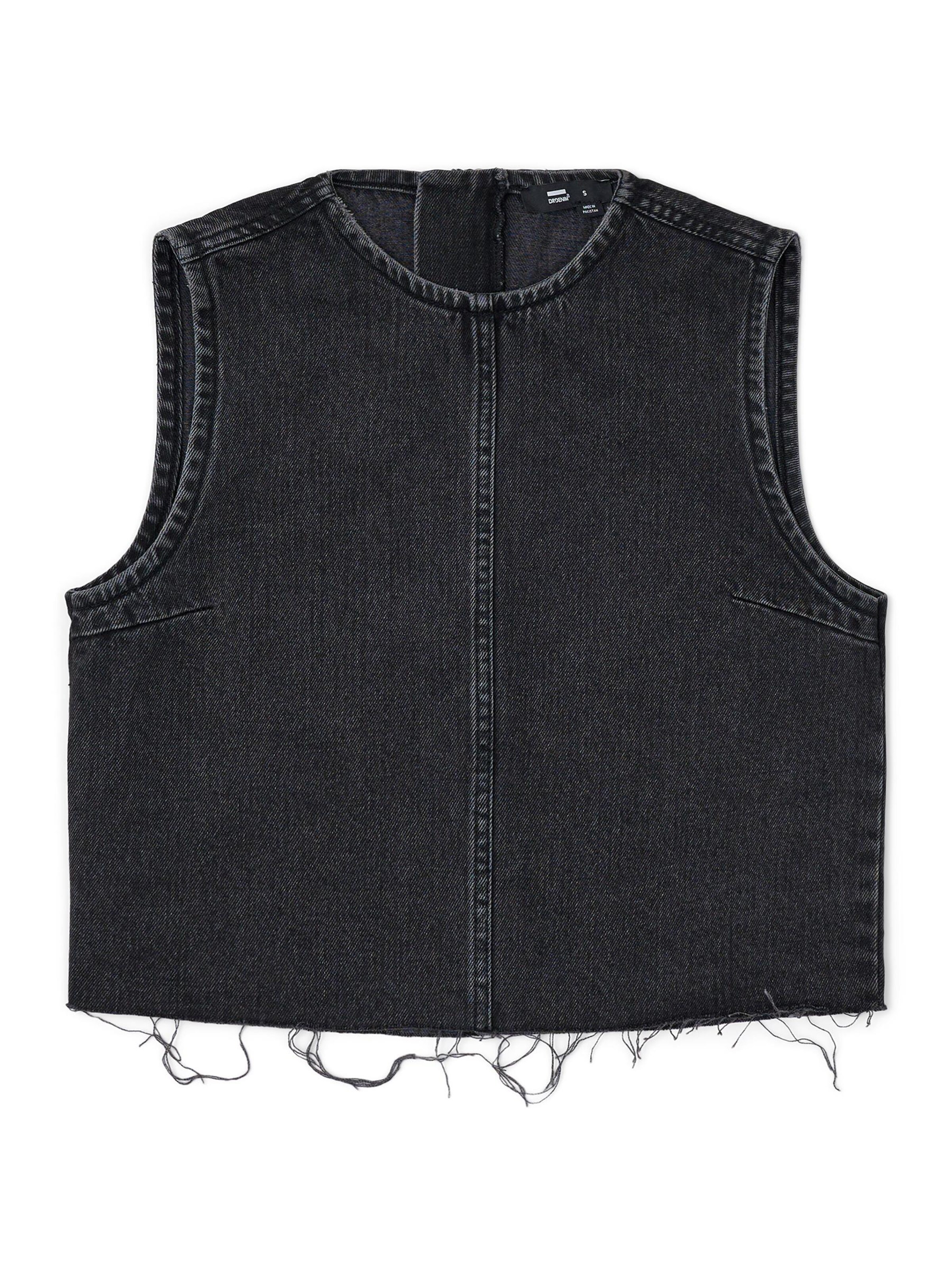 Dr. Denim Top 'Erin' in XS in mottled black, Item view
