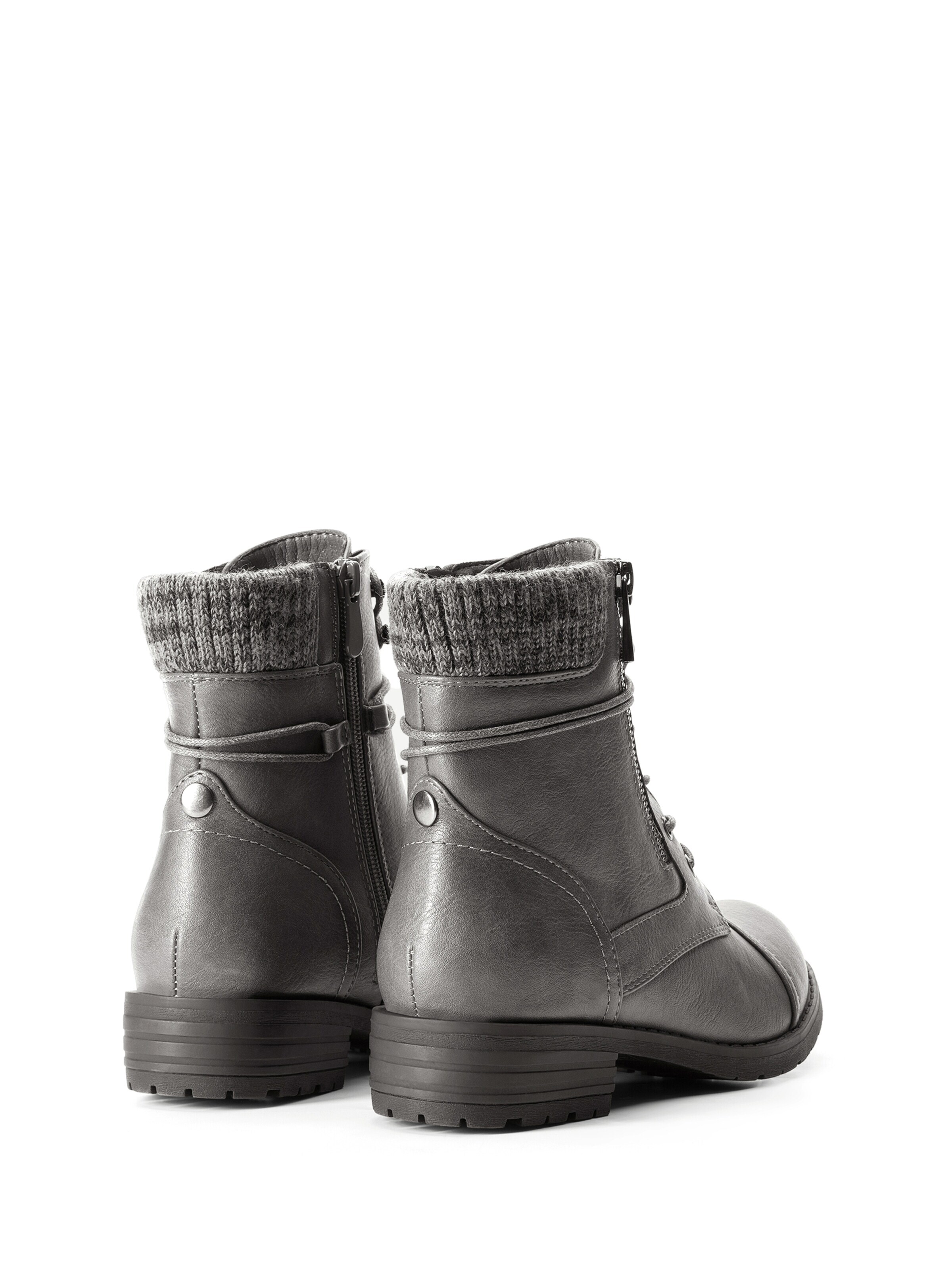 Dream Pairs Lace-Up Ankle Boots in Grey