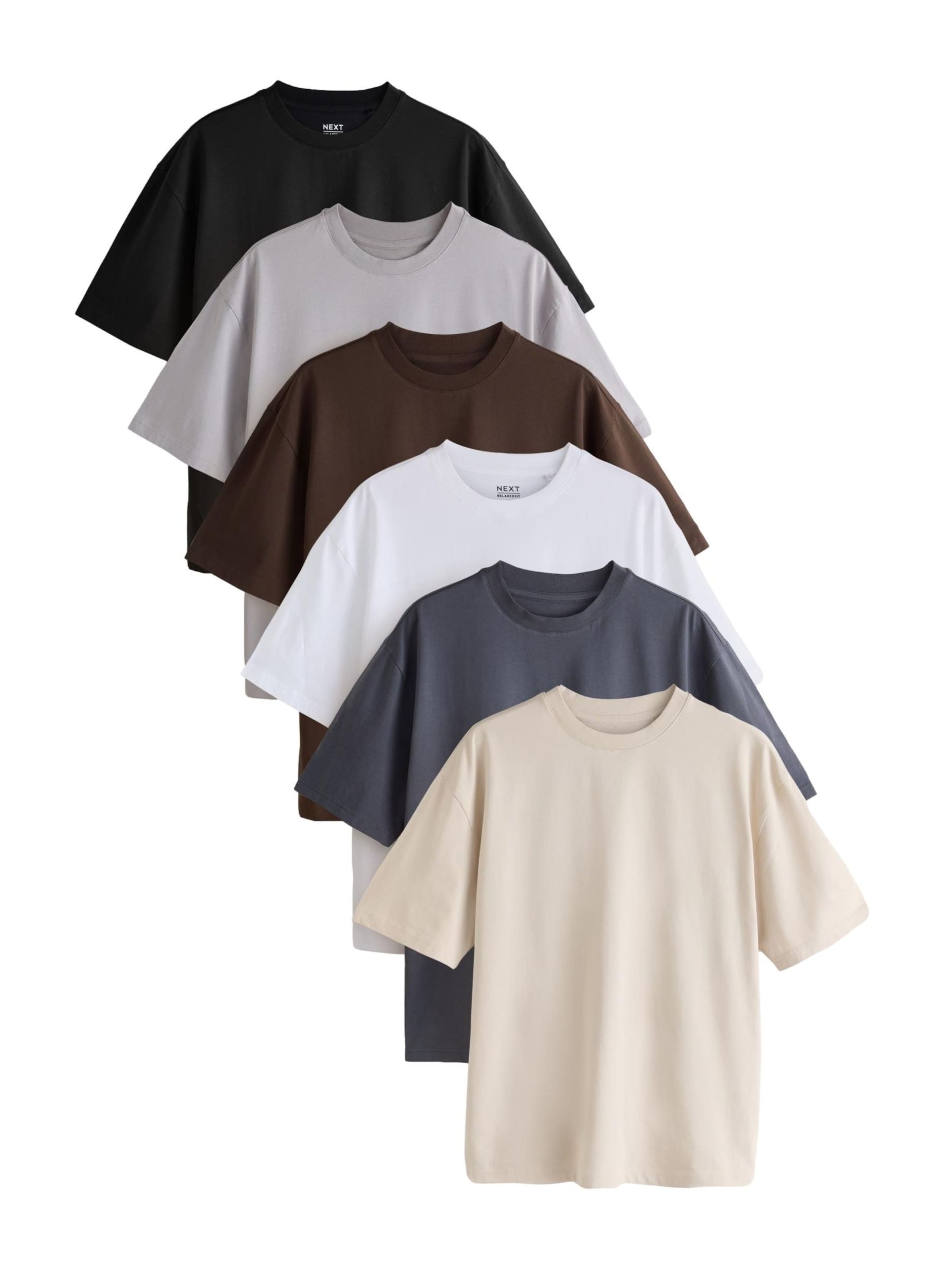 Tricou 'Essential' pe XS Next pe crem / ciocolatiu / gri deschis / gri închis / negru / alb, Vizualizare produs