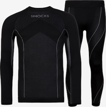 SNOCKS Athletic Underwear in Black: front