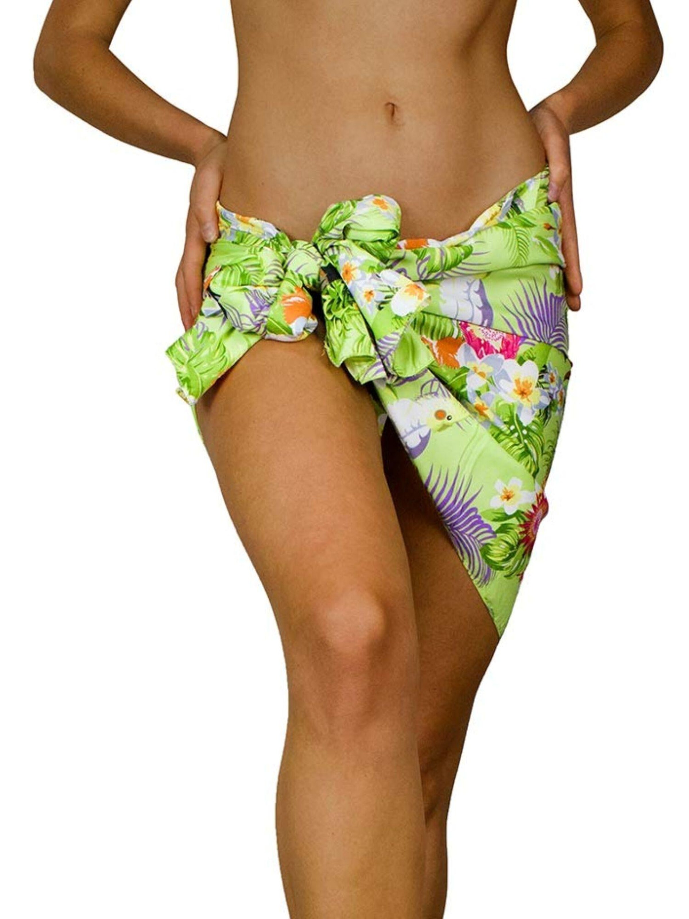 King Kameha Scarf 'Parrot Cockatoo' in Green: front