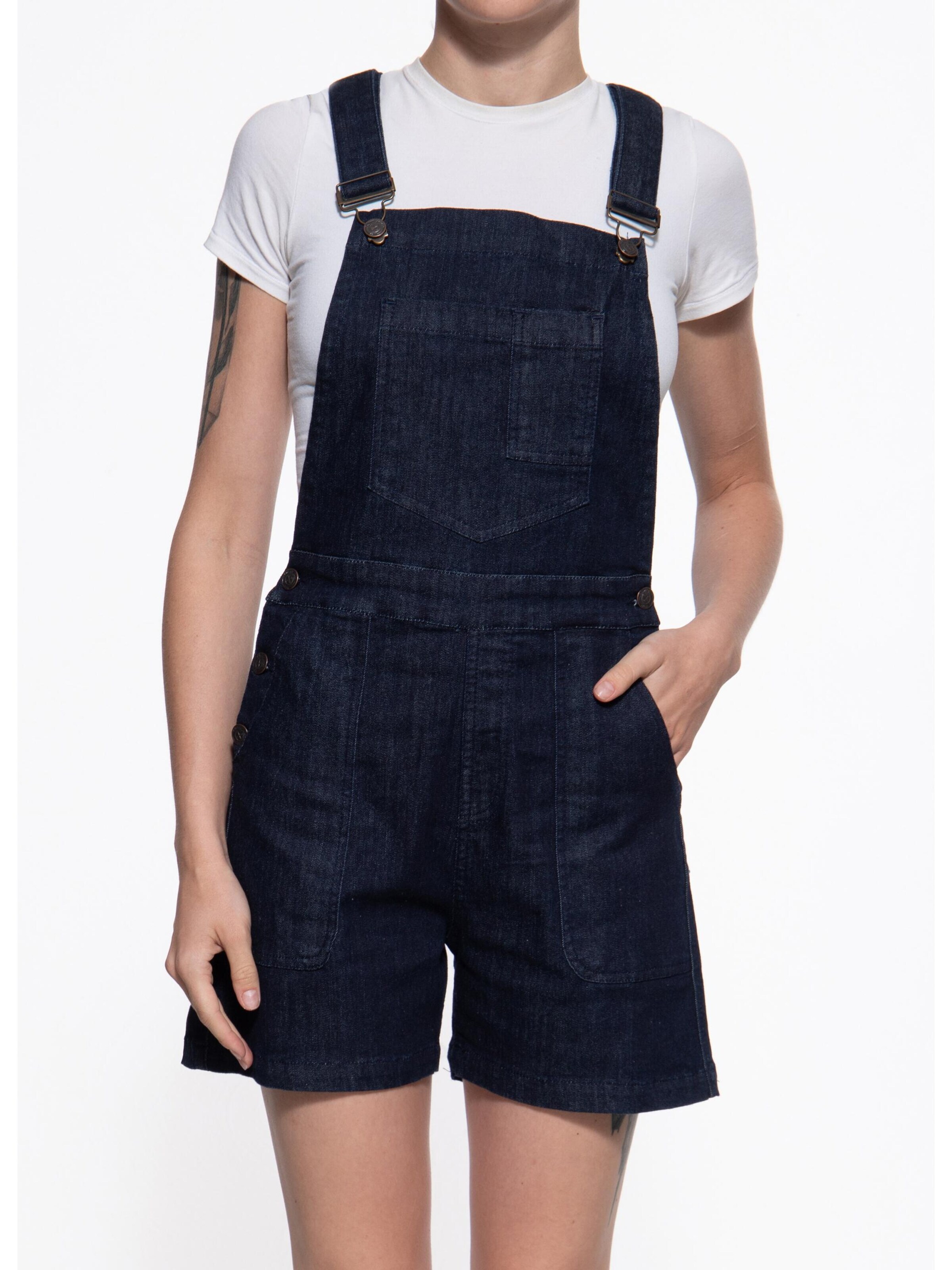 Queen Kerosin Regular Latzjeans‌‌‌‌‌‌‌‌‌‌ in Blau: Vorderseite